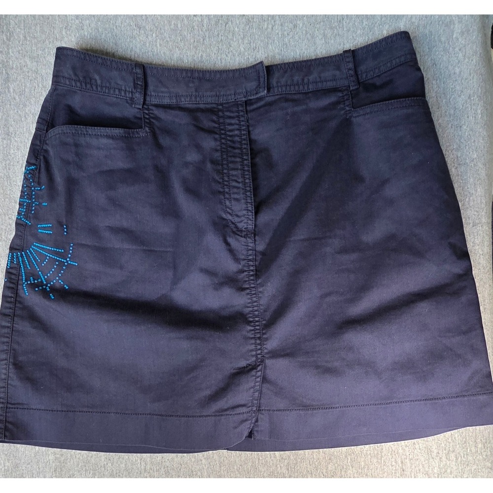 Nike Golf Fit Dry Navy Blue Skort Women 12 Embroidered Athletic Skirt Pockets